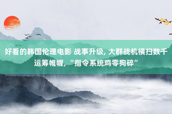 好看的韩国伦理电影 战事升级， 大群战机横扫数千运筹帷幄， “指令系统鸡零狗碎”