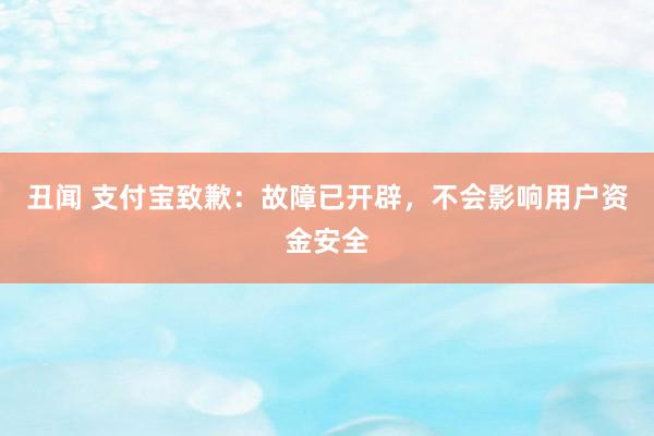 丑闻 支付宝致歉：故障已开辟，不会影响用户资金安全