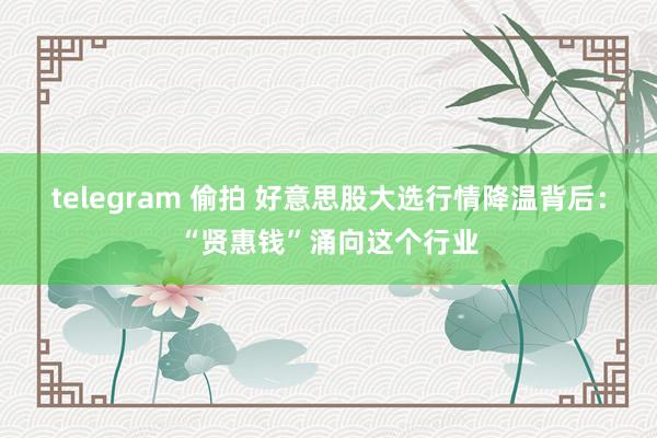 telegram 偷拍 好意思股大选行情降温背后：“贤惠钱”涌向这个行业