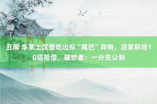 丑闻 华莱士汉堡吃出似“尾巴”异物，店家称给10倍抵偿，破钞者：一分充公到