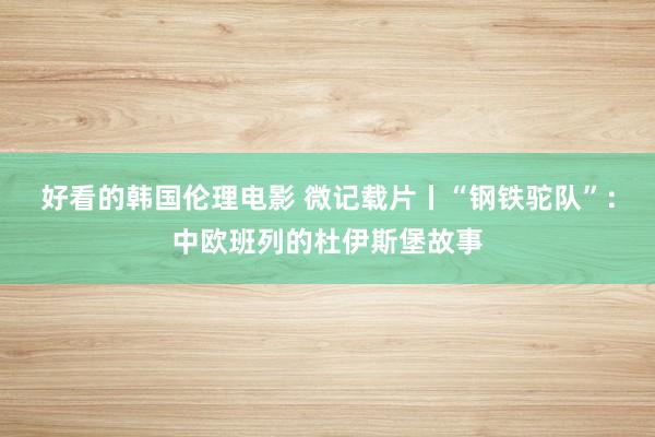 好看的韩国伦理电影 微记载片丨“钢铁驼队”：中欧班列的杜伊斯堡故事