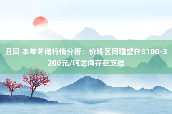 丑闻 本年冬储行情分析：价钱区间瞻望在3100-3200元/吨之间存在支捏