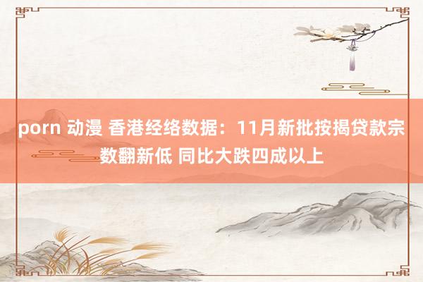 porn 动漫 香港经络数据：11月新批按揭贷款宗数翻新低 同比大跌四成以上