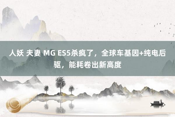 人妖 夫妻 MG ES5杀疯了，全球车基因+纯电后驱，能耗卷出新高度