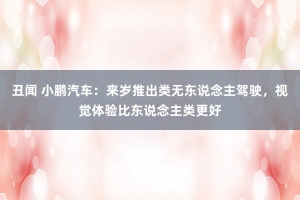 丑闻 小鹏汽车：来岁推出类无东说念主驾驶，视觉体验比东说念主类更好