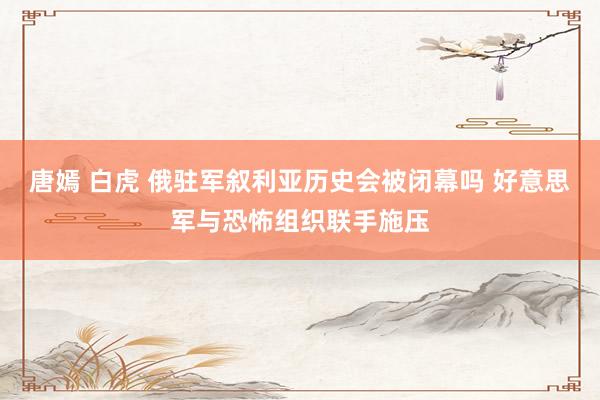 唐嫣 白虎 俄驻军叙利亚历史会被闭幕吗 好意思军与恐怖组织联手施压