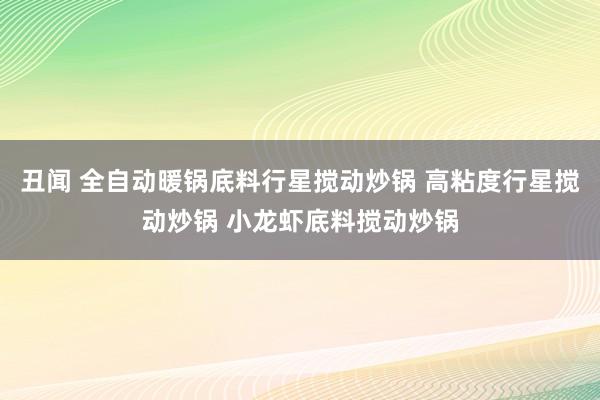 丑闻 全自动暖锅底料行星搅动炒锅 高粘度行星搅动炒锅 小龙虾底料搅动炒锅