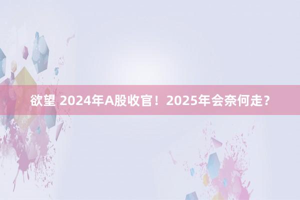 欲望 2024年A股收官！2025年会奈何走？