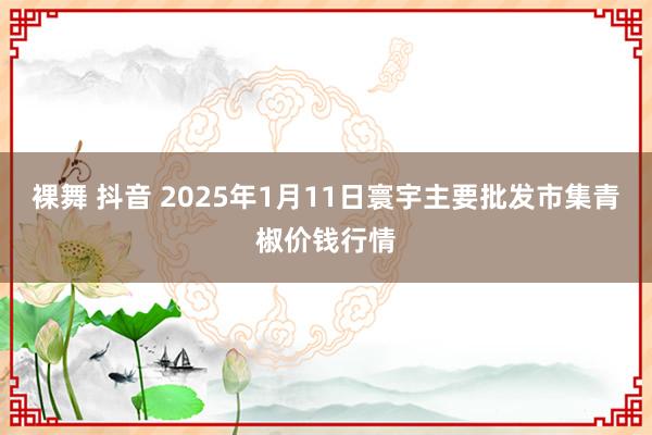 裸舞 抖音 2025年1月11日寰宇主要批发市集青椒价钱行情