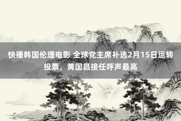 快播韩国伦理电影 全球党主席补选2月15日运转投票，黄国昌接任呼声最高