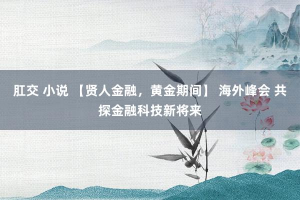 肛交 小说 【贤人金融，黄金期间】 海外峰会 共探金融科技新将来