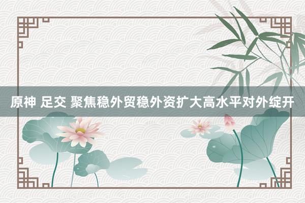 原神 足交 聚焦稳外贸稳外资扩大高水平对外绽开