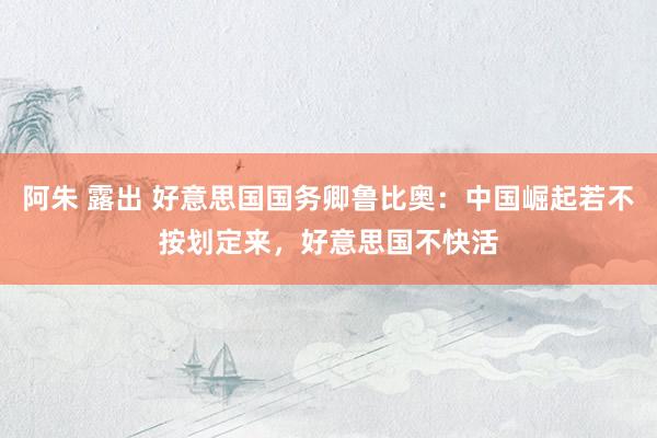 阿朱 露出 好意思国国务卿鲁比奥：中国崛起若不按划定来，好意思国不快活