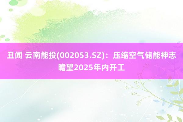 丑闻 云南能投(002053.SZ)：压缩空气储能神志瞻望2025年内开工