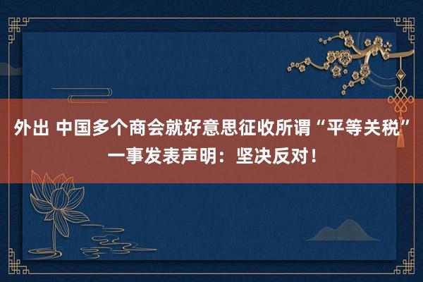 外出 中国多个商会就好意思征收所谓“平等关税”一事发表声明：坚决反对！