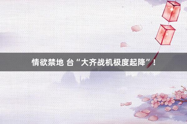 情欲禁地 台“大齐战机极度起降”！