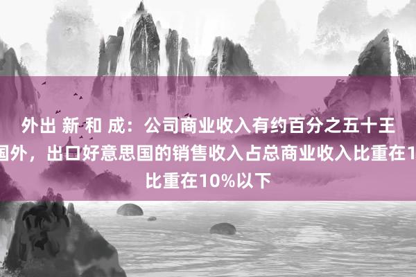 外出 新 和 成:公司商业收入有约百分之五十王人来自国外,出口好意思国的销售收入占总商业收入比重在10%以下