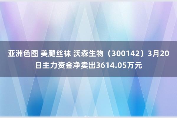 亚洲色图 美腿丝袜 沃森生物（300142）3月20日主力资金净卖出3614.05万元