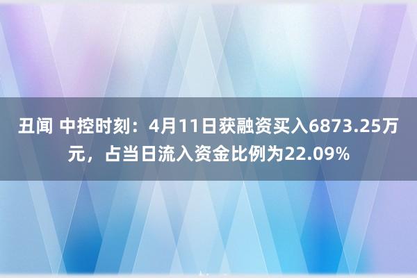丑闻 中控时刻：4月11日获融资买入6873.25万元，占当日流入资金比例为22.09%