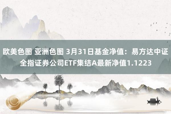 欧美色图 亚洲色图 3月31日基金净值：易方达中证全指证券公司ETF集结A最新净值1.1223
