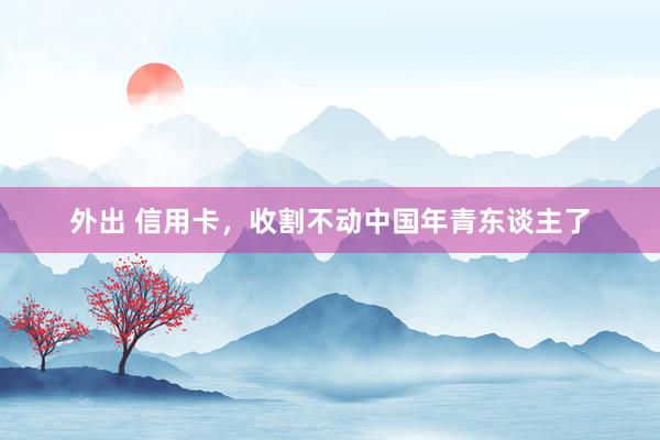 外出 信用卡，收割不动中国年青东谈主了